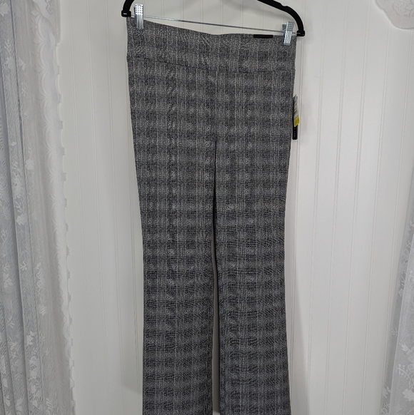 SOHO Plaid Ponte Knit Stretch Flare Pants NWT Sz M - Picture 2 of 12